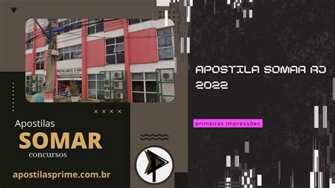 Apostila SOMAR RJ 2022 Técnico Administrativo YouTube