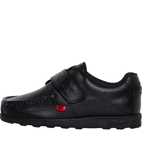 Buy Kickers Boys Fragma Single Strap School Shoes Black