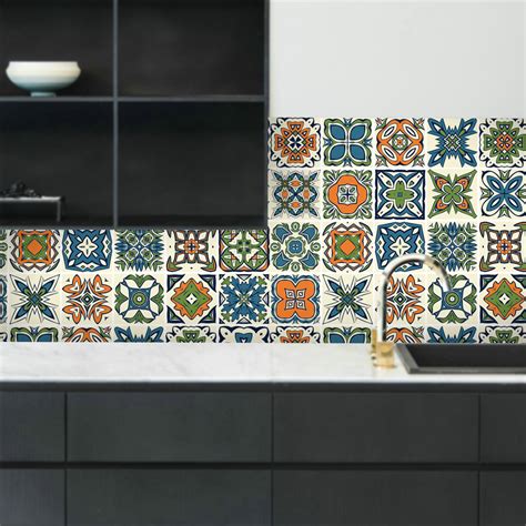 Vintage Moroccan Style Tiles Stickers Waterproof Self Adhesive Wall