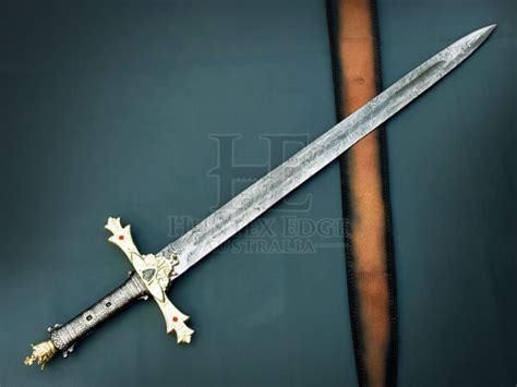 Huntex Custom Handmade Damascus Steel Blade 94 Cm Long King Arthur