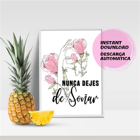 Nunca Dejes De Sonar Digital Wall Art Spanish Printable Etsy