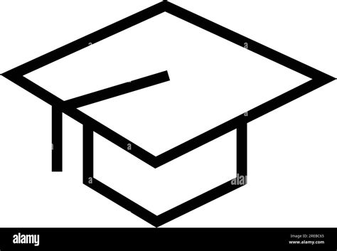 Graduation Cap Icon Line Design Template Vector Isolated Stock Vector