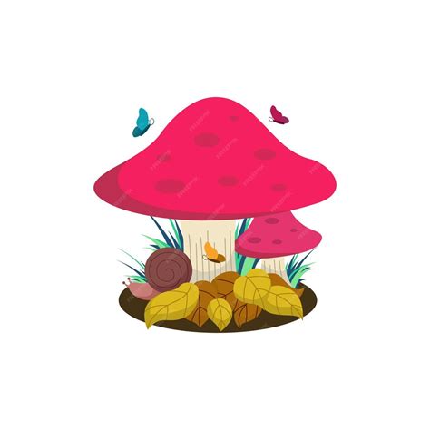 Premium Vector Mushroom Cartoon Illustration