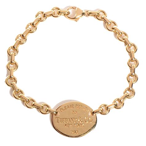 Tiffany 18k Yellow Gold Return To Tiffany Oval Tag Bracelet 95906