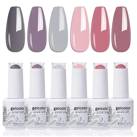 Amazon Arte Clavo Gel Nail Polish Set Nude Gray Pink Series 6