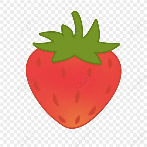 Cartoon Red Strawberry Clipart Elements Strawberries Berries Fruit PNG