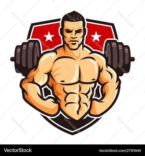 Logo Template Bodybuilder Gym Fitness Theme Vector Image