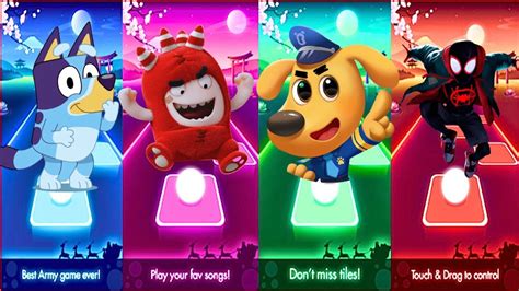 Oddbods Fuse 🆚 Bluey Bingo 🆚 Sheriff Labrador 🆚 Spider Man 🎶 Who Is