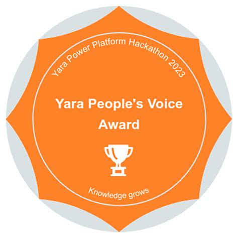 Yara Power Platform Hackathon 2023 Yara People S Voice Award Credly