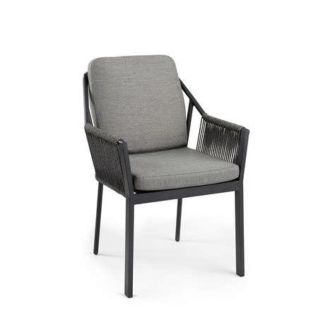 Liv Dining Chair Stackable Charcoal Tierra Outdoor