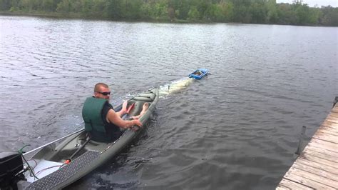 Rc Boat Pulls Kayak Youtube