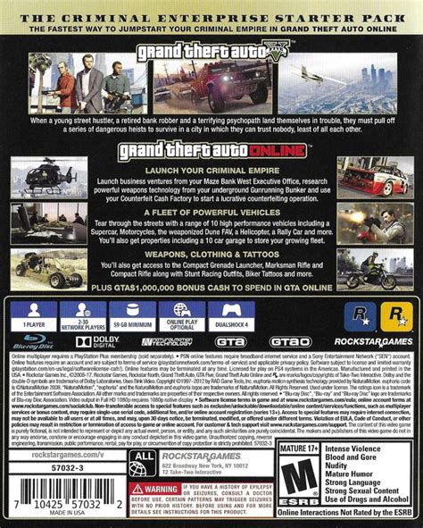 Grand Theft Auto V Premium Online Edition 2017 Box Cover Art MobyGames