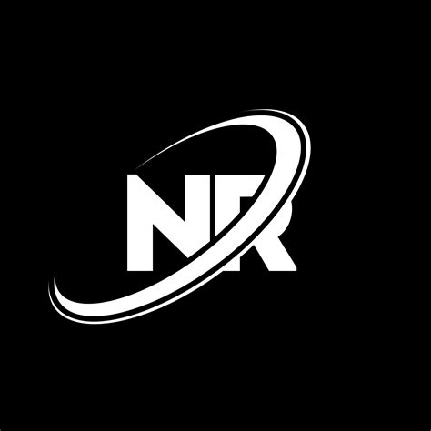 Nr N R Letter Logo Design Initial Letter Nr Linked Circle Uppercase