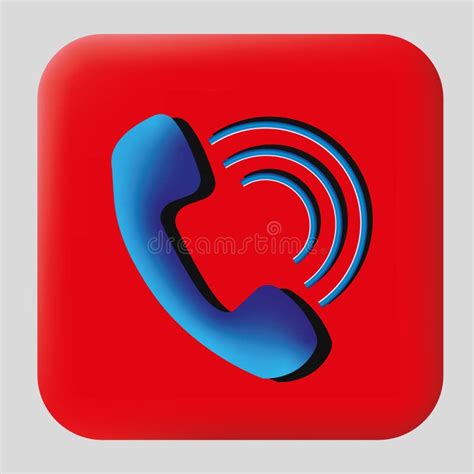 Vector Image Of A Blue Color Telephone Receiver Icon Stock Vector