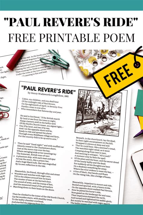 Free Paul Revere S Ride Printable PDF Literacy In Focus