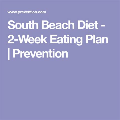 South Beach Diet 2 Week Eating Plan South Beach Diet South Beach Diet Recipes Eating Plans