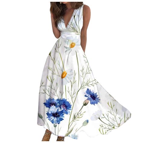 GXIPO Women S Sleeveless Wrap Deep V Neck Floral Print Long Maxi