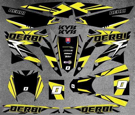 Graphic Kit Derbi X Treme Racing Carem Yellow Kitdeco Moto Fr