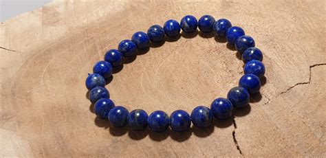 Bracelet En Perles Naturelles De Lapis Lazuli Bijoux Et Accessoires