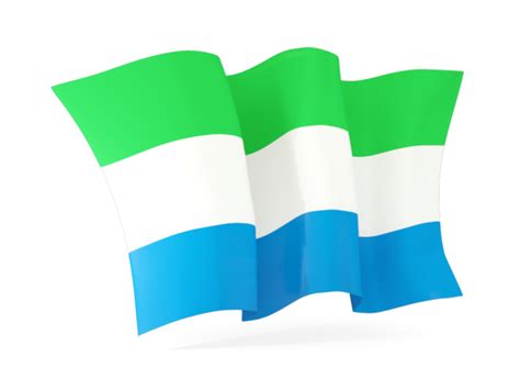 Waving flag. Illustration of flag of Sierra Leone