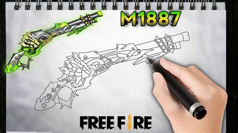 Hand Of Hope M1887 Drawing Free Fire Drawings M1887 Drawing Ff