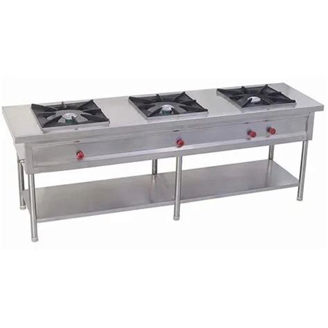 Three Burner Stove, Size: 1900 X 900 X 1300 mm, Verma Frost | ID ...