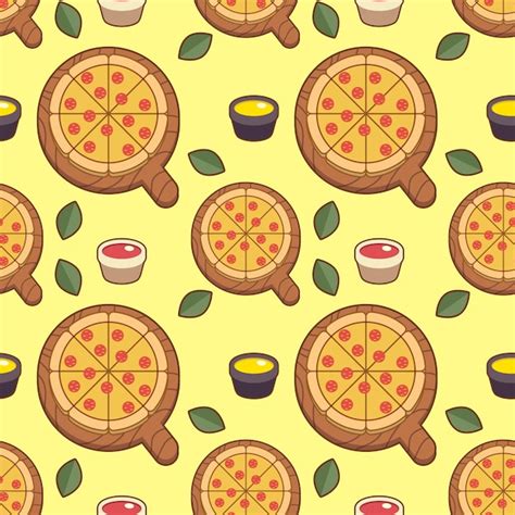 Premium Vector Pepperoni Pizza Seamless Pattern Clip Art Pizza