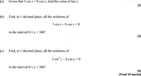 A Level Edexcel Maths Questions Trigonometric Identities Revisely