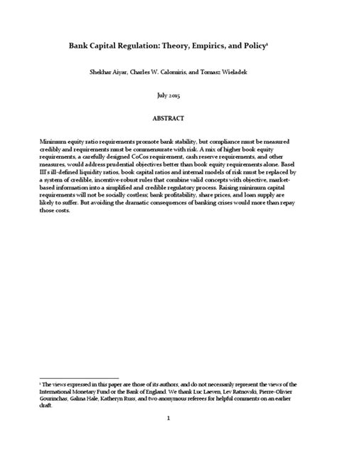 bank capital regulation  capital requirement capital structure