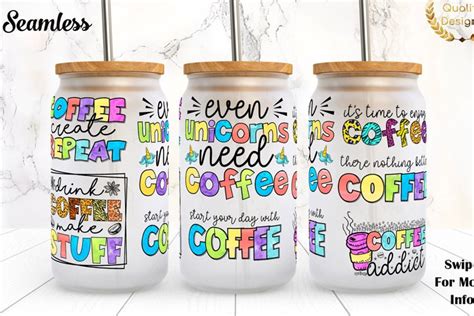 Even Unicorns Need Coffee 16oz Glass Can Wrap 2980077