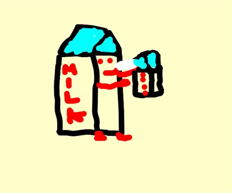 a milk carton drinking milk - Drawception