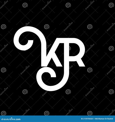 Kr Letter Logo Design On Black Background Kr Creative Initials Letter