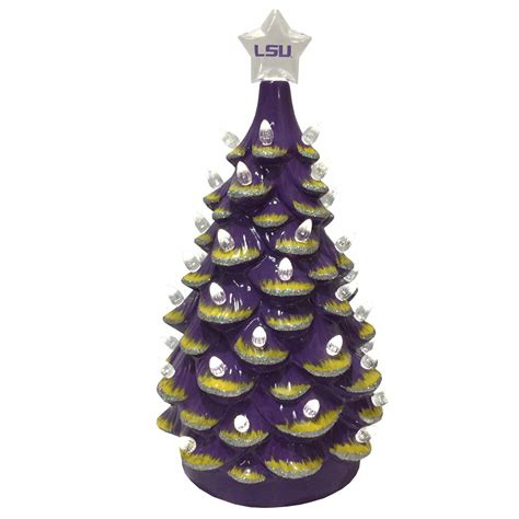 Purple/Gold LSU Tigers 14'' Ceramic Tree