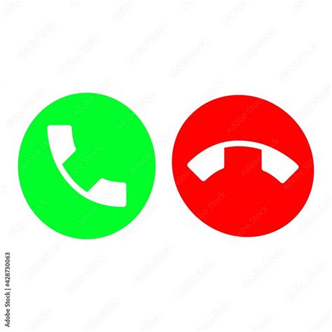 Set Of Call Accept And Decline Or Reject Ringing Call Or Red And Green