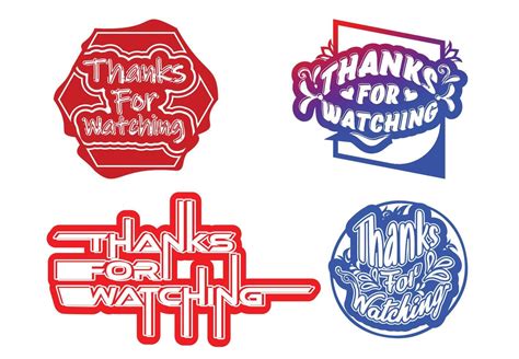 Thanks for watching typography logo and sticker design 11801201 Vector ...