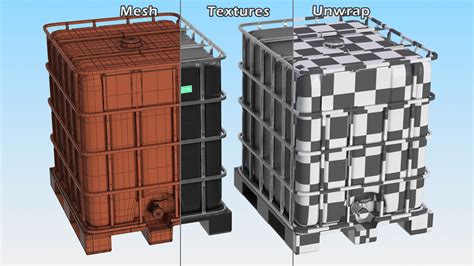 Ibc Container 1000 Litres Uv Resistant 3d Model 39 Obj Lxo Ma