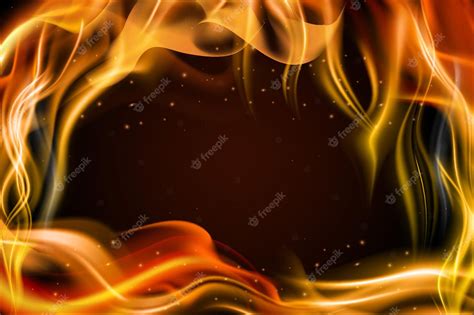 Premium Vector Realistic Fire Flame Banner Background