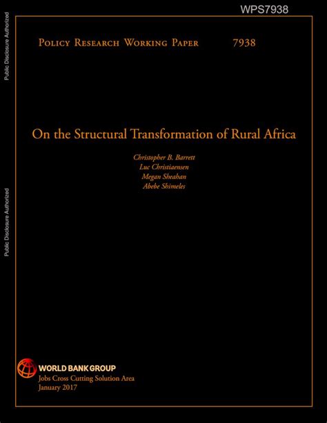 Pdf On The Structural Transformation Of Rural Africa Essentials