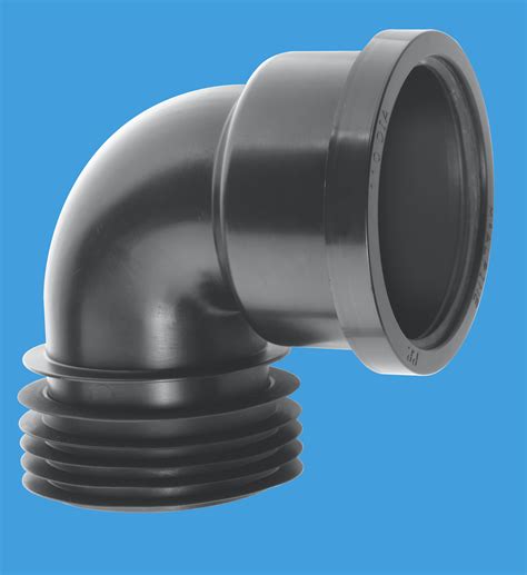 Mcalpine Drain Connector 90 Deg Bend Black Mj Plastics And Plumbing