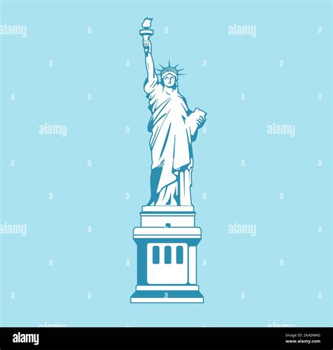 Statue Of Liberty Usa New York World Famous Buildings Vector