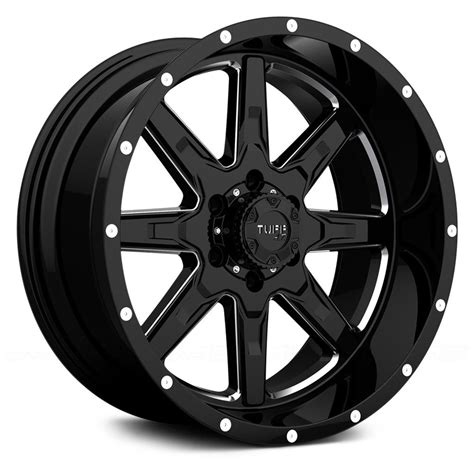 TUFF® T15 Wheels - Satin Black with Milled Accents Rims