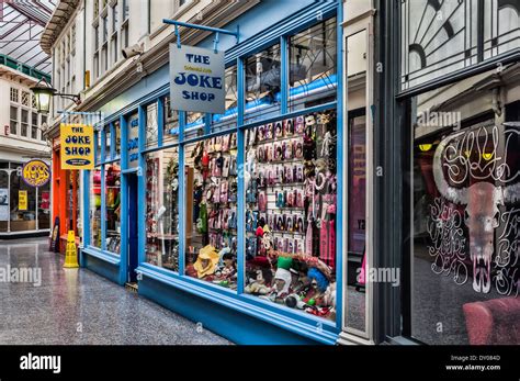 The Joke Shop In High Street Arcade In Cardiff Wales United Stock