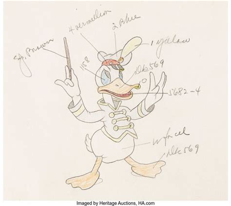 Mickeys Circus Donald Duck Color Model Drawing Walt Disney 1936 By