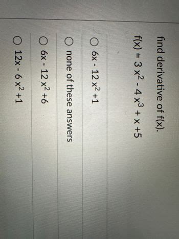 Answered find derivative of f x f x 3 x² bartleby