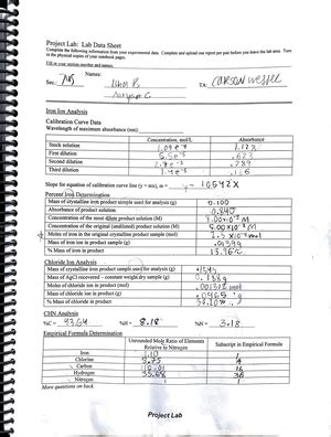 05 Solution Calorimetry Pre Lab Solution Calorimetry Pre Lab