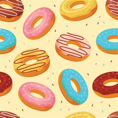 Donuts Seamless Pattern Background Vector Illustration Vector