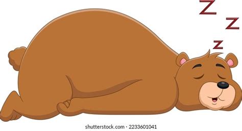 Cartoon Baby Bear Sleeping On White Stock Vector Royalty Free