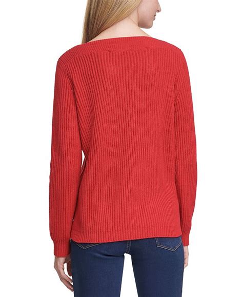 Tommy Hilfiger Cable Knit Boat Neck Sweater And Reviews Sweaters