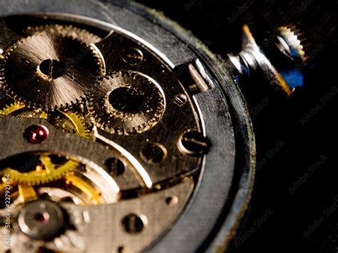 old clock mechanism, vintage clock Stock Photo | Adobe Stock