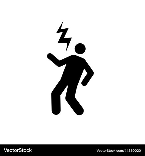 Beware Of Electric Shock Warning Sign Character Vector Image